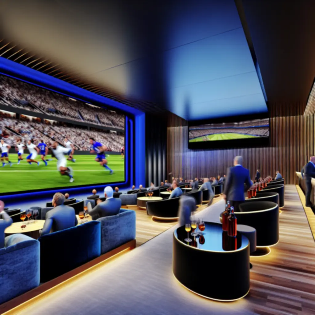 Transmisja sportowa na dużym ekranie w Final Round Lounge