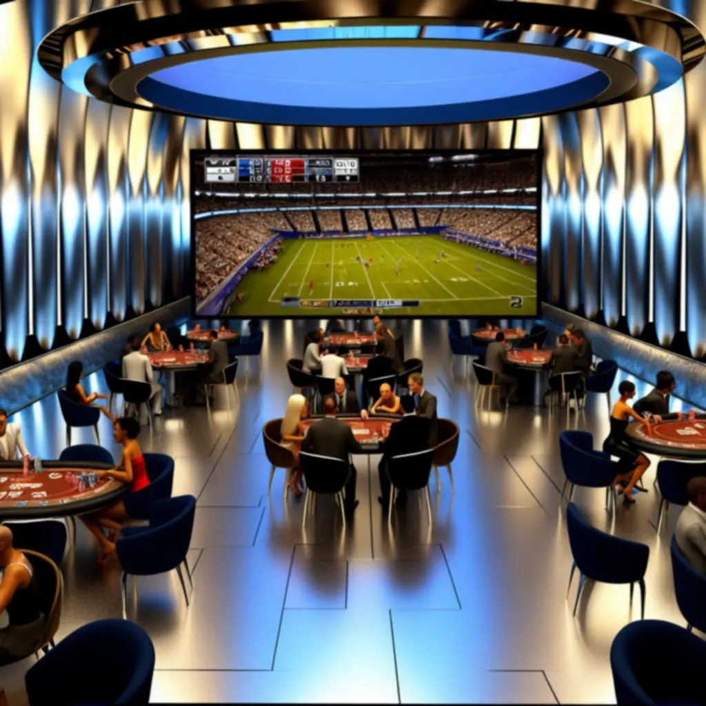 Strefa pokera i dużych ekranów z transmisjami sportowymi w Final Round Lounge