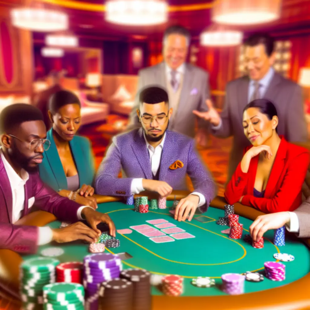 Emocjonująca rozgrywka pokerowa przy profesjonalnym stole